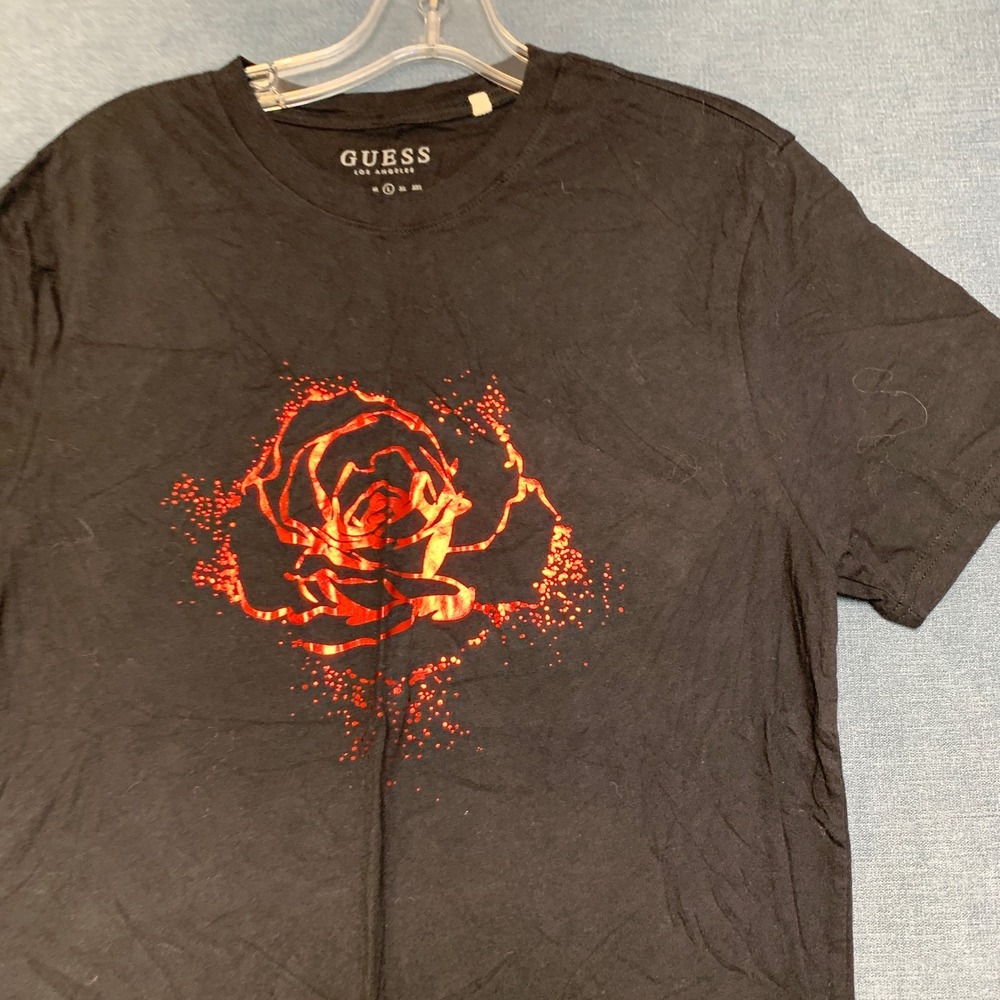 Guess T Shirt Mens Large Black Graphic Print Short Sleeve Crew Neck Pullover Tee - Picture 5 of 16